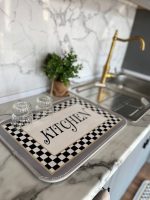 ست دوتیکه زیرسینکی و نمگیر KITCHEN شطرنجی - Image 2