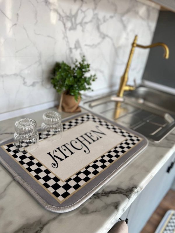 ست دوتیکه زیرسینکی و نمگیر KITCHEN شطرنجی - Image 2